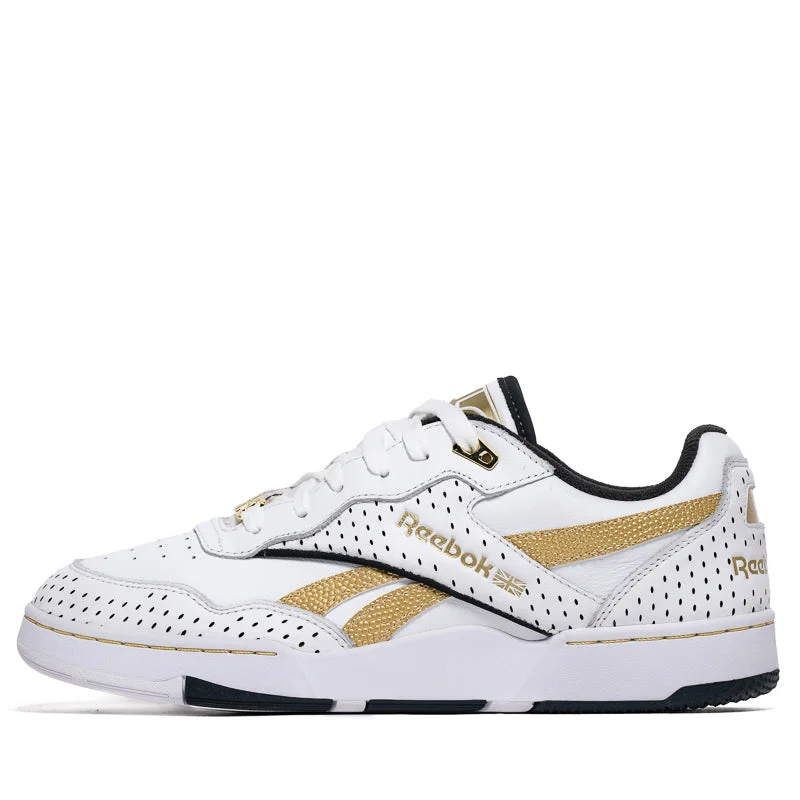 Breathable Mesh Women's Running Sneakers with Reflective Trim for Nighttime JoggingReebok BB 4000 II - White/Gold Breathable Mesh Women's Running Sneakers with Reflective Trim for Nighttime JoggingReebok BB 4000 II - White/Gold