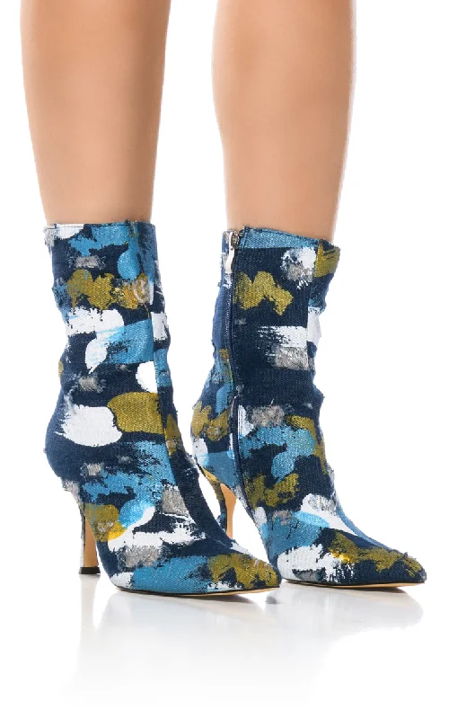 Plus Size Women's Faux Fur - Lined Ankle Boots in Chestnut for Cozy Winter WearAZALEA WANG AUGUST COLOR PATTERN BOOTIE IN MULTI Plus Size Women's Faux Fur - Lined Ankle Boots in Chestnut for Cozy Winter WearAZALEA WANG AUGUST COLOR PATTERN BOOTIE IN MULTI
