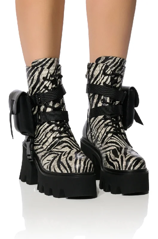 Plus Size Women's Faux Fur - Lined Ankle Boots in Chestnut for Cozy Winter WearAZALEA WANG FOLLOW CHUNKY COMBAT BOOTIE IN ZEBRA Plus Size Women's Faux Fur - Lined Ankle Boots in Chestnut for Cozy Winter WearAZALEA WANG FOLLOW CHUNKY COMBAT BOOTIE IN ZEBRA