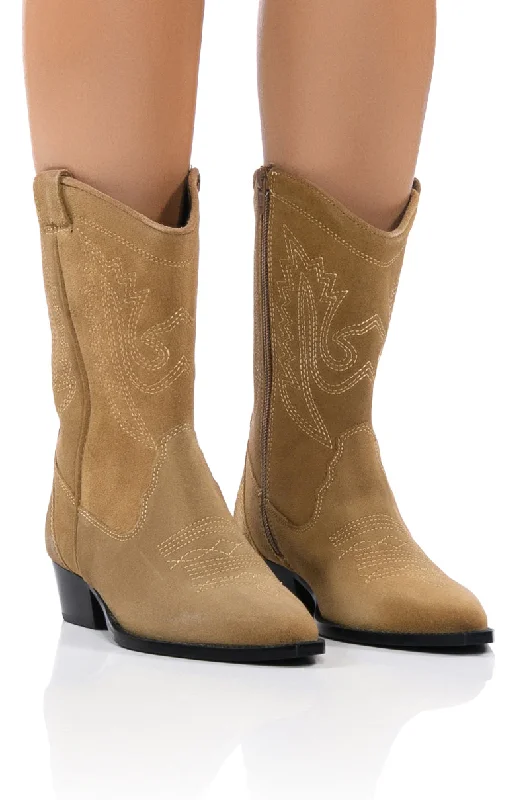 Women's Combat Boots with Studded Details in Olive Green for an Edgy Punk LookAZALEA WANG MOCO TAN WESTERN BOOT Women's Combat Boots with Studded Details in Olive Green for an Edgy Punk LookAZALEA WANG MOCO TAN WESTERN BOOT