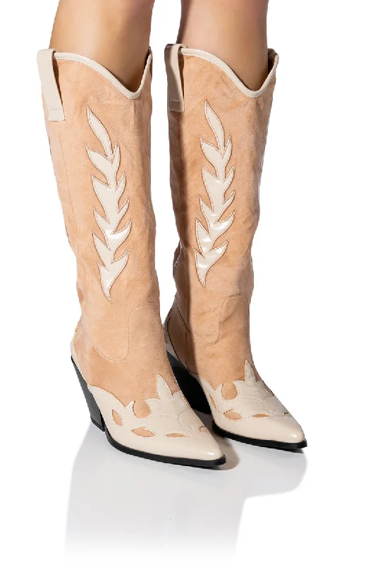 Women's Wedge - Heeled Ankle Boots in Navy Blue for a Comfortable and Trendy OptionAZALEA WANG LUELLA MID CALF CHUNKY BOOT IN NUDE Women's Wedge - Heeled Ankle Boots in Navy Blue for a Comfortable and Trendy OptionAZALEA WANG LUELLA MID CALF CHUNKY BOOT IN NUDE
