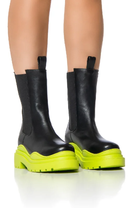 Women's Mid - Calf Suede Boots in Beige with Tassel Trim for a Boho - Inspired StyleAZALEA WANG ONLY IN MY DREAMS FLATFORM BOOTIE IN LIME Women's Mid - Calf Suede Boots in Beige with Tassel Trim for a Boho - Inspired StyleAZALEA WANG ONLY IN MY DREAMS FLATFORM BOOTIE IN LIME