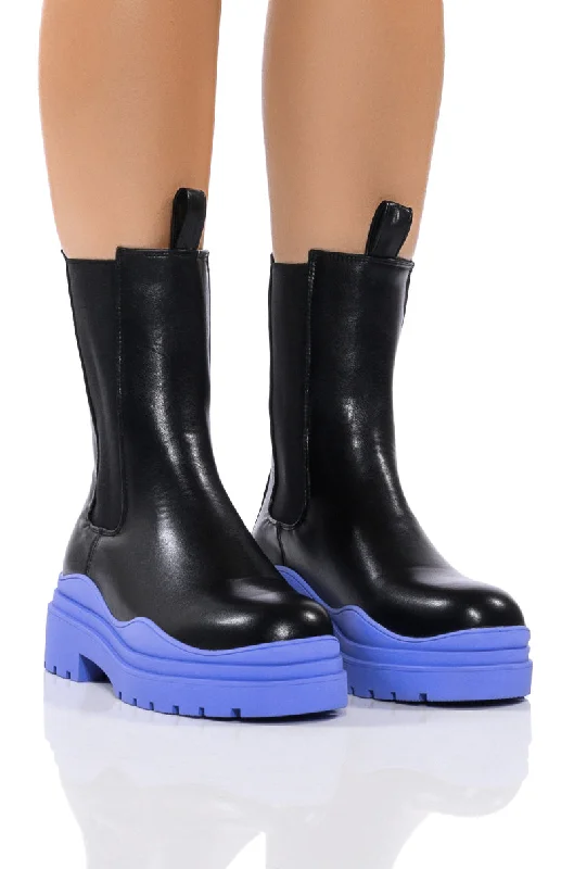 Women's Chunky - Heeled Chelsea Boots in Gray for a Casual and Trendy Everyday LookAZALEA WANG ONLY IN MY DREAMS FLATFORM BOOTIE IN PERIWINKLE Women's Chunky - Heeled Chelsea Boots in Gray for a Casual and Trendy Everyday LookAZALEA WANG ONLY IN MY DREAMS FLATFORM BOOTIE IN PERIWINKLE