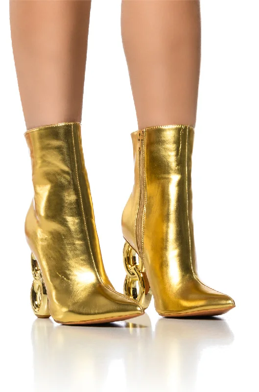 Women's Platform Chelsea Boots in Black for a Modern and Fashion - Forward AppearanceAZALEA WANG RIMINI GOLD CHAIN HEEL BOOTIE Women's Platform Chelsea Boots in Black for a Modern and Fashion - Forward AppearanceAZALEA WANG RIMINI GOLD CHAIN HEEL BOOTIE