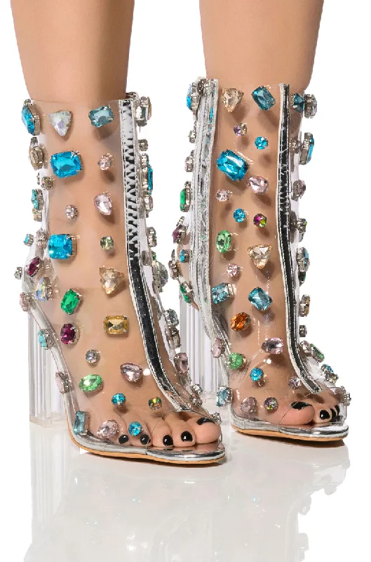 Women's Leather Motorcycle Boots in Dark Brown with Silver Hardware for a Cool Biker LookAZALEA WANG SHAYLEIGH EMBELLISHED PVC BOOTIE IN MULTI Women's Leather Motorcycle Boots in Dark Brown with Silver Hardware for a Cool Biker LookAZALEA WANG SHAYLEIGH EMBELLISHED PVC BOOTIE IN MULTI