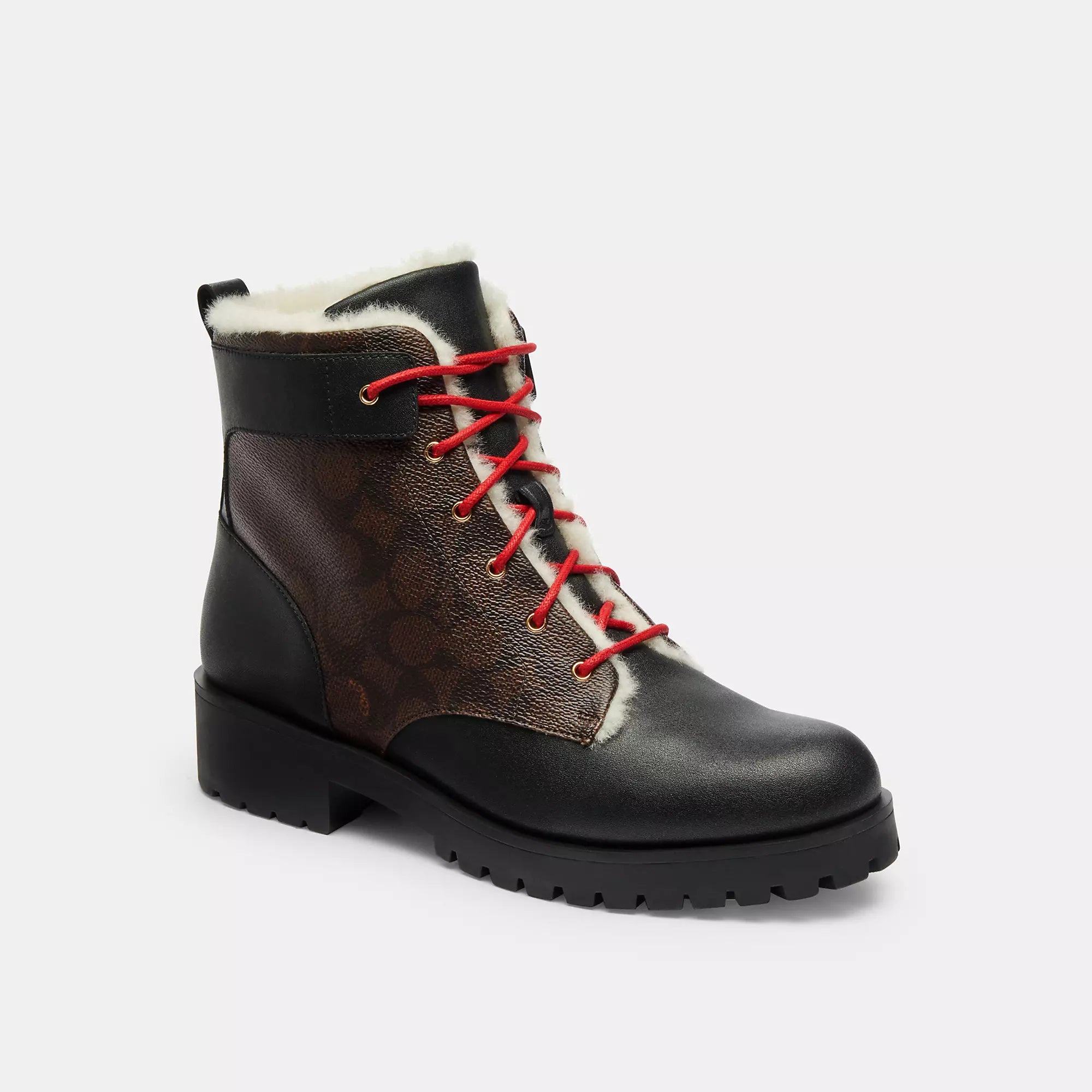 Women's Leather Motorcycle Boots in Dark Brown with Silver Hardware for a Cool Biker LookCoach Outlet Lorraine Bootie In Signature Canvas Women's Leather Motorcycle Boots in Dark Brown with Silver Hardware for a Cool Biker LookCoach Outlet Lorraine Bootie In Signature Canvas