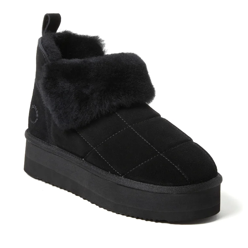 Plus Size Women's Waterproof Snow Boots in Gray for Winter AdventuresFireside by Dearfoams Women's Bayswater Genuine Shearling Quilted Platform Bootie Plus Size Women's Waterproof Snow Boots in Gray for Winter AdventuresFireside by Dearfoams Women's Bayswater Genuine Shearling Quilted Platform Bootie
