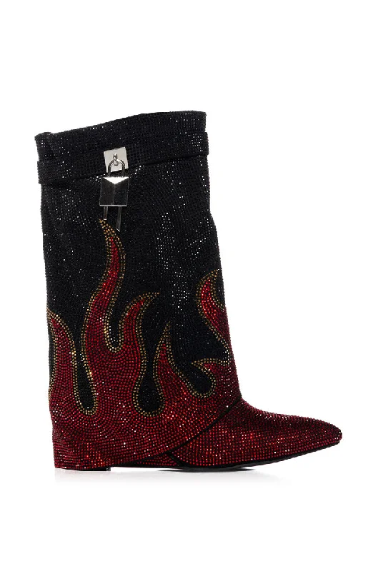Women's Glitter - Embellished Ankle Boots in Gold for a Sparkly Party LookKIELA EMBELLISHED FLAME BOOTIE Women's Glitter - Embellished Ankle Boots in Gold for a Sparkly Party LookKIELA EMBELLISHED FLAME BOOTIE