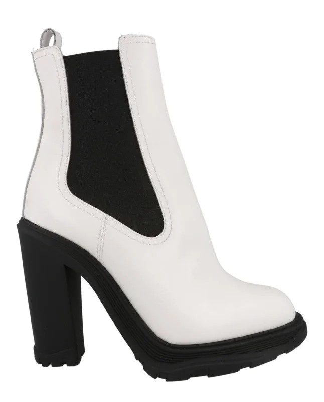 Women's Fur - Trimmed Snow Boots in White for a Stylish and Practical Winter ChoiceLeather Heeled Chelsea Boots Women's Fur - Trimmed Snow Boots in White for a Stylish and Practical Winter ChoiceLeather Heeled Chelsea Boots