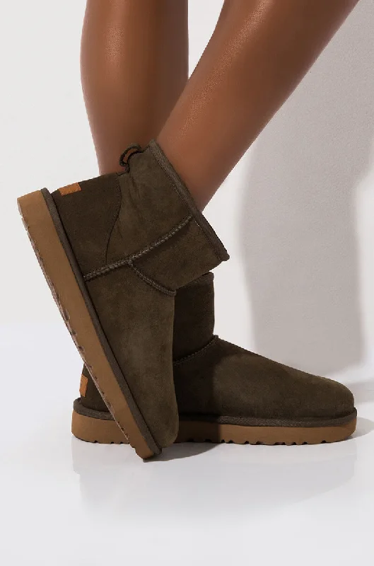 Women's Ankle Booties with Faux Leather and Furry Cuffs in Tan for a Cute and Warm StyleSEXY WEATHER FLAT EUCALYPTUS Women's Ankle Booties with Faux Leather and Furry Cuffs in Tan for a Cute and Warm StyleSEXY WEATHER FLAT EUCALYPTUS