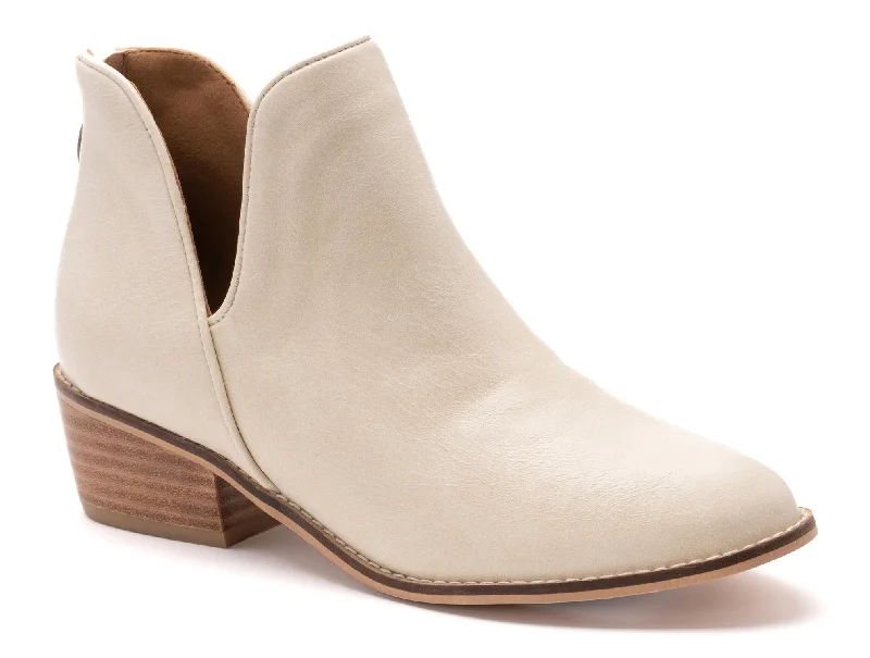 Women's Knee - High Lace - Up Boots in Brown with Buckle Accents for a Western VibeVanish Bootie In Ivory Women's Knee - High Lace - Up Boots in Brown with Buckle Accents for a Western VibeVanish Bootie In Ivory