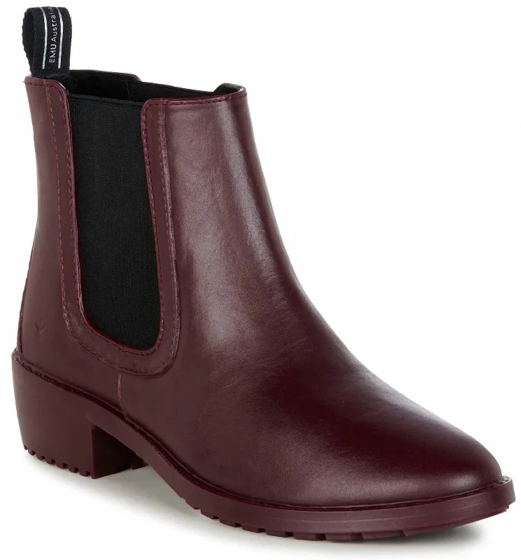 Plus Size Women's Faux Fur - Lined Ankle Boots in Chestnut for Cozy Winter WearWomen's Ellin Rainboot In Red Wine Plus Size Women's Faux Fur - Lined Ankle Boots in Chestnut for Cozy Winter WearWomen's Ellin Rainboot In Red Wine